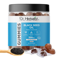 Dr Herbalist Black Seed Oil Gummies 60 Count – Cold Pressed Nigella Sativa Gummies– Immune Support, Hair Skin & Overall Wellness – Vegan, Non-GMO, Halal