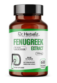 Dr. HERBALIST Fenugreek Extract Capsules 350mg - Trigonella Foenum-Graecum with Saponins & 4-Hydroxyisoleucine | Supports Digestive Comfort & Women's Wellness* | Halal, Vegan | 60ct