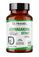 Dr. HERBALIST Ashwagandha Extract Capsules 450mg - Withania Somnifera Root Extract with Withanolides | Supports Calm Focus Vitality & Stress Resilience* | Halal, Vegan | 60ct