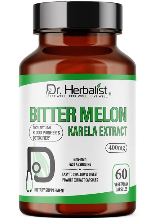 Dr. HERBALIST Bitter Melon Extract Capsules - 400mg, 60 Count | Boosts Immunity, Energy & Vitality
